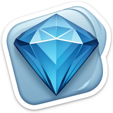 Design a sleek, minimalist emoji featuring a geometric blue diamond inspired by Arch Linux’s iconic style. Incorporate dynamic, swirling accents to symbolize dwm's tiling window manager. Subtly embed an 'A' (for Arkipon) into the design, using clean, angular lines. Use a cool gradient of blues and greys with a faint grid or window pattern in the background to evoke a modern, tech-savvy feel. sticker