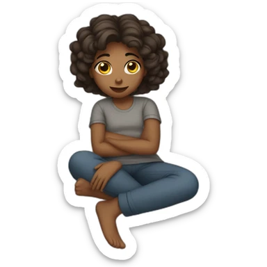 A restless girl sat on her bed sticker