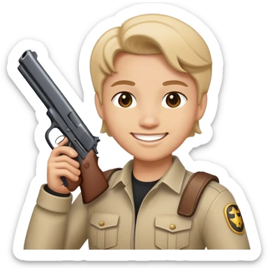 😀 holding gun sticker
