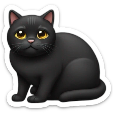 black fat cat  sticker
