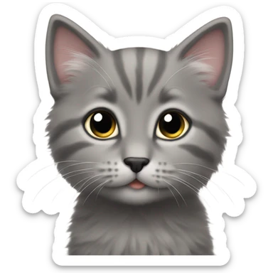 Gray kitten sticker