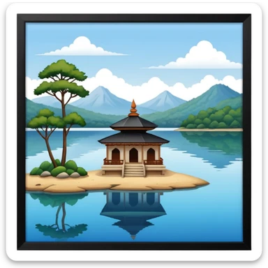 Lake in indian style sticker