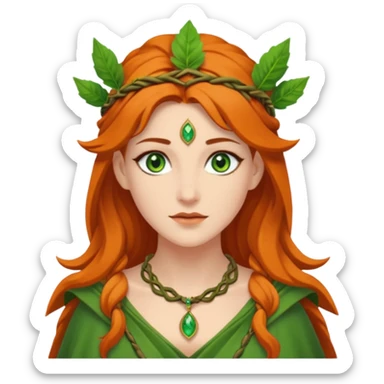 Leaf-necklace druid queen sticker