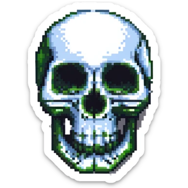 pixel art skull sticker