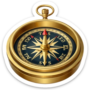 Travel compass pointing to adventure sticker