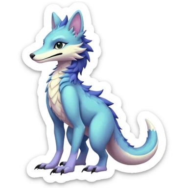 Edgy shiny exotic colorful smooth soft pastel modern anthro furry vernid-sergal-trico-hybrid by Falvie, LiLaiRa, AngieWolf sticker