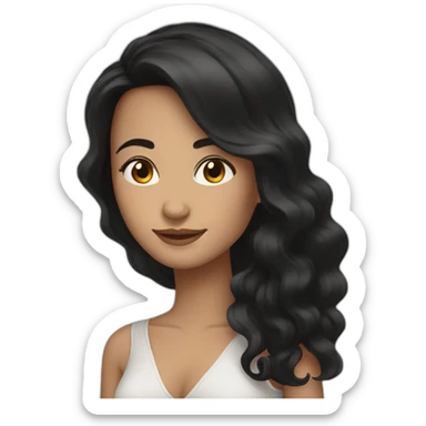 woman spanish black haired long hair sticker