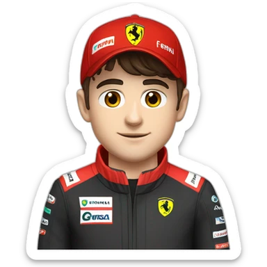 Charles Leclerc with ferrari cap formula 1 sticker
