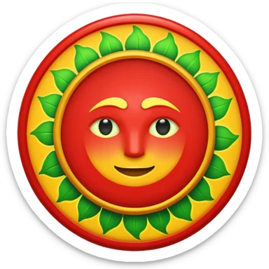Oben rot Mitte weiß mit einer Sonne unten grün sticker