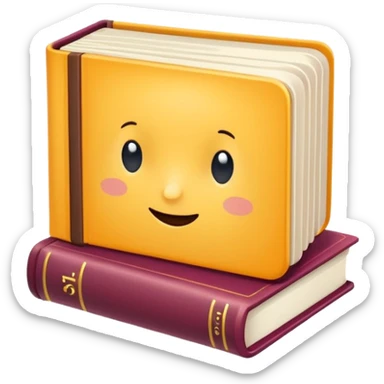 Minimal and cute book character with the word "SSTT" sticker