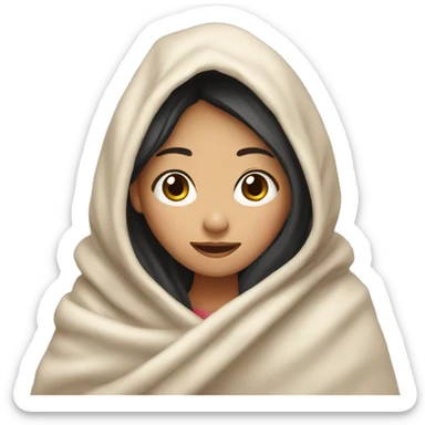 asian girl with blanket sticker