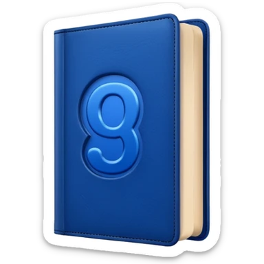 Dark blue book with a number "9" in the cover sticker