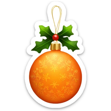 christmas decoration orange color sticker