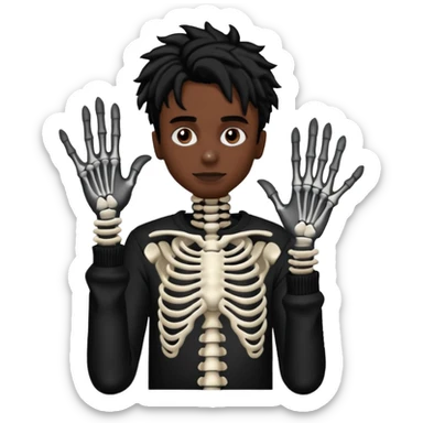 Make a Playboi Carti yvl skeleton hand emoji sticker
