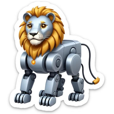 A robotic lion sticker