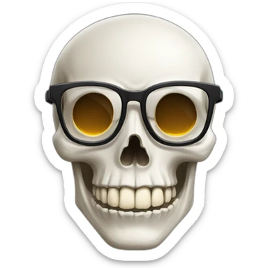 Nerd skull sticker