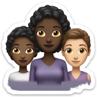 2 black girls and 1 brunette sticker