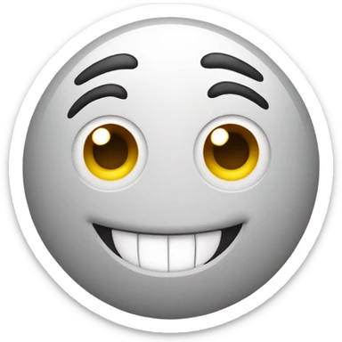 Emoji with big smile and one eye sticker