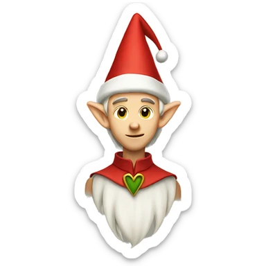 Elf wearing a red shirt with long pointed ears  sticker