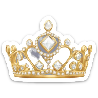 dainty gold diamond tiara  sticker
