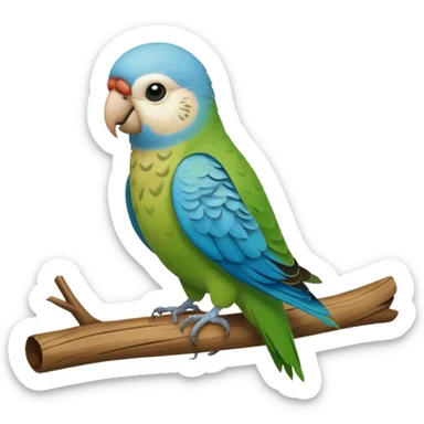 Parakeet with backpack sticker