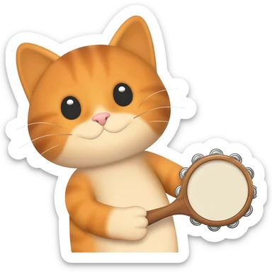 cat with tambourine sticker