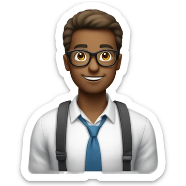 A nerd with big glasses and a speech text on top saying I’m Saeed  sticker