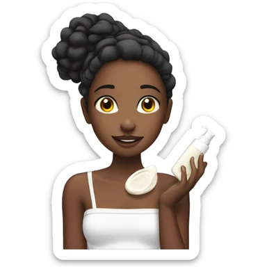 Girl applying moisturiser  sticker