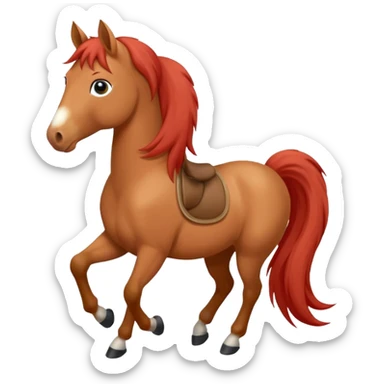 Red dun horse with same color hair and a small white marking on his face sticker