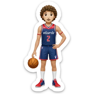 Curly hair short facial hair Washington Wizards Jersey white socks cover up the ankle legs and knees a right arm sleeve on your right arm full body Standing Tall sticker