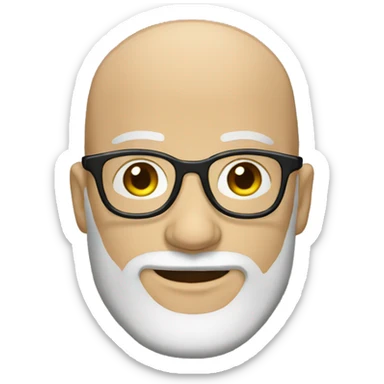 bearded Bald man wearing glasses sticker