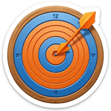 blue target with orange arrow in the center sticker