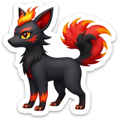 Zorua-Houndour-Fakémon-hybrid-creature (full body)  sticker