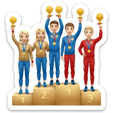 show people is first, second and third place sticker