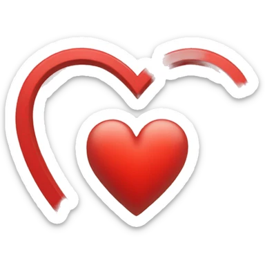 red heart with 'Search' written on it sticker
