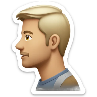 25 year old Man with stubble side profile looking sideways sticker