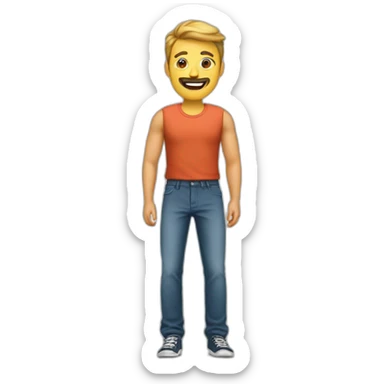 homme avec un pantalon large sticker