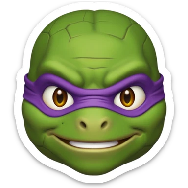 Donatello from Teenage Mutant Ninja Turtles, emoji style, head only sticker