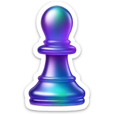 Iridescent glass chess pawn sticker