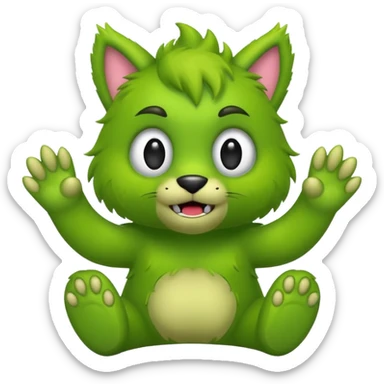 Little monster paws up sticker
