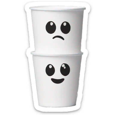 2 styrofoam cups stacked on top of each other sticker