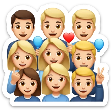 Quiz with happy people  sticker