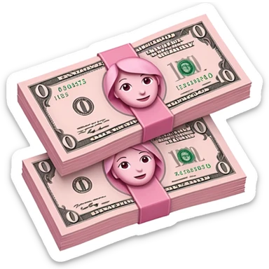 pink single money paper sticker