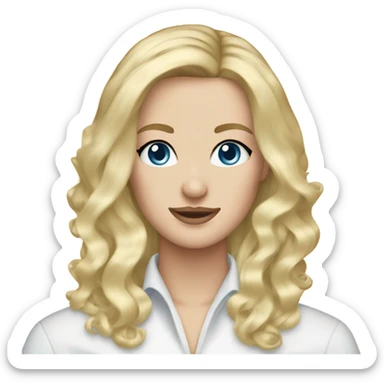 Blonde hair blue eyed hairstylist sticker