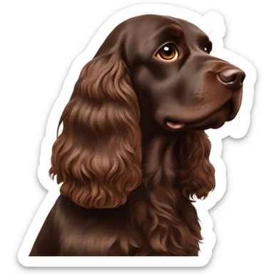 Chocolate brown english cocker spaniel sticker