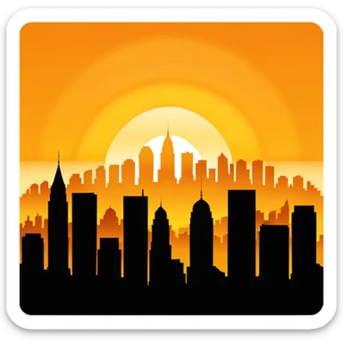 Sunrise in the city sticker