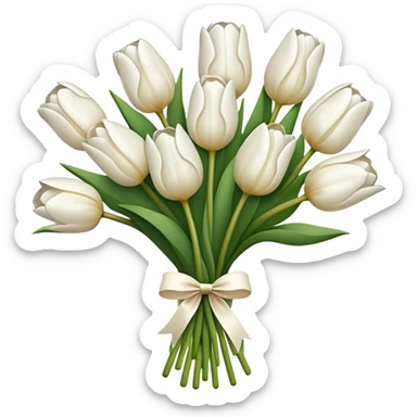 white tulip bouquet  sticker