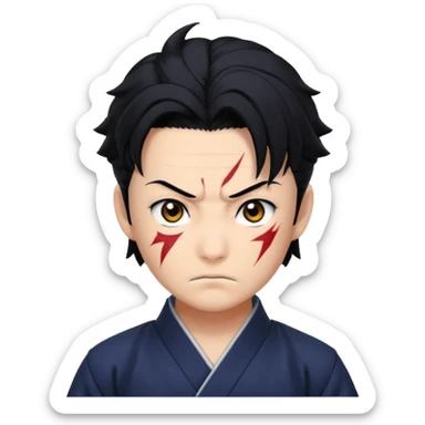 Tanjiro with scar on head from demon slayer sticker