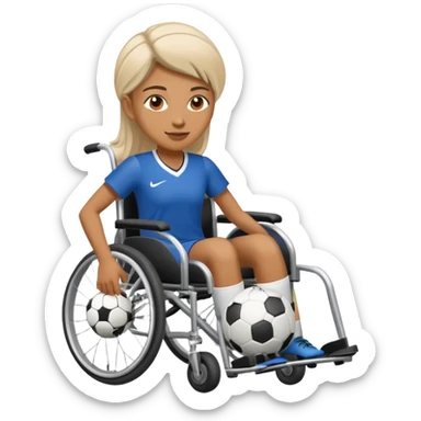 woman in wheelchair playing soccer sticker