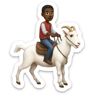 Black man riding a goat sticker